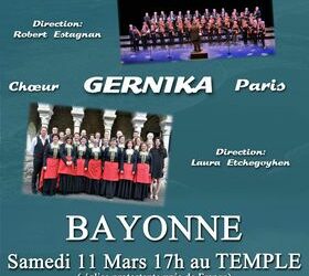 Concert partagé entre le chœur de Bayonne XARAMELA et le chœur de Paris GERNIKA