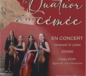 Concert de musique de chambre du Quatuor Cémée à Ossès