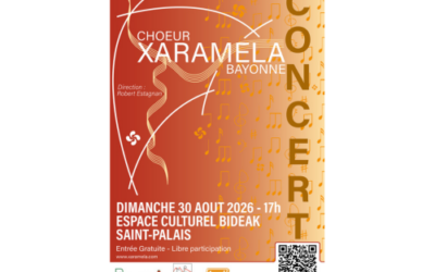 Concert du Chœur Xaramela Dimanche 30 Août à 17h00 Espace Culturel Bideak à Saint-Palais