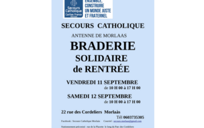 11 & 12 septembre : Braderie Solidaire de Rentrée du Secours Catholique à Morlaàs